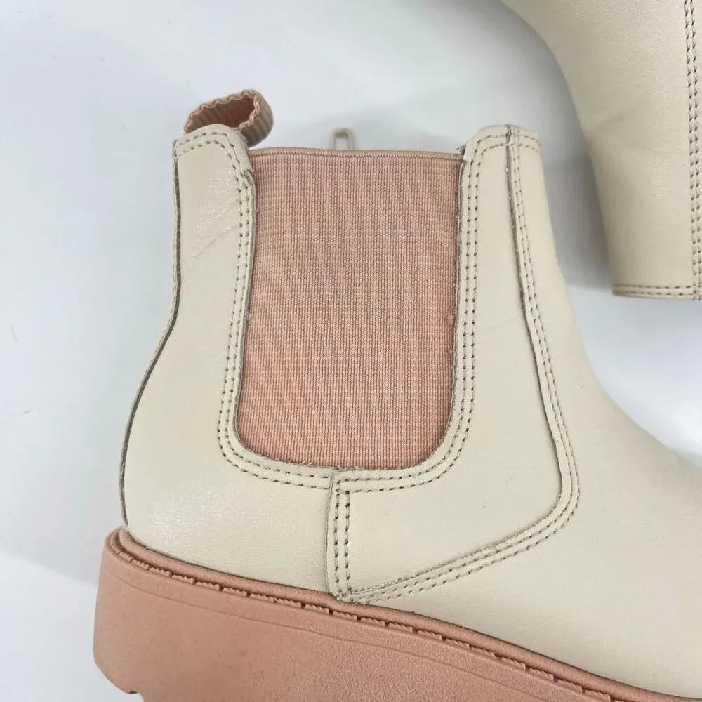 Wonder Nation Toddler Girls Pink Lug Sole Chelsea Boots Faux Leather Size 12